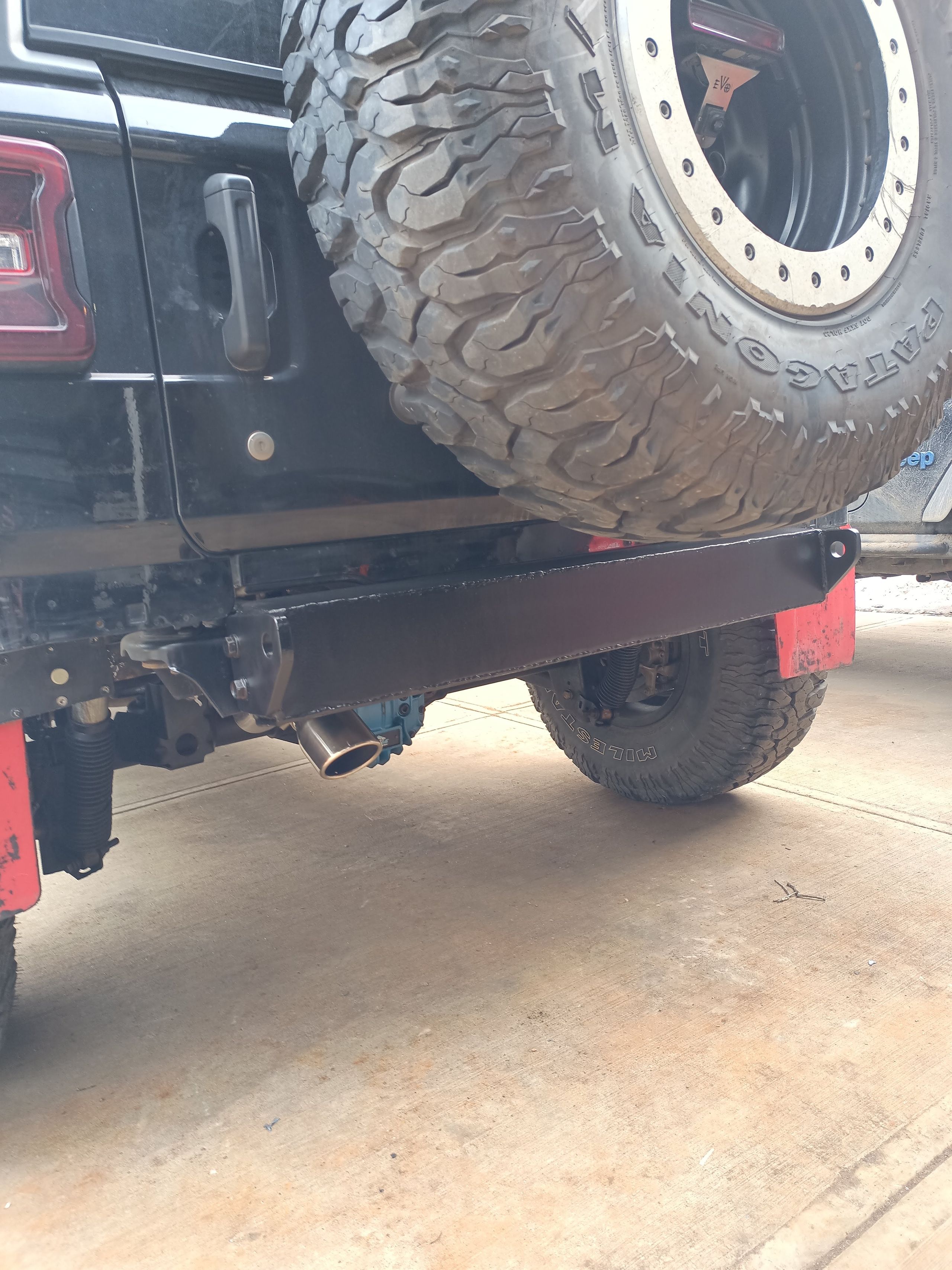 Custom lightweight rear bumper with recovery points for Jeep JL Wrangler